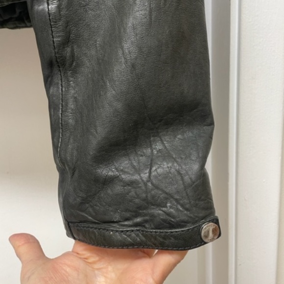 KAREN MILLEN Black Leather Moto Biker Jacket - Picture 8 of 11